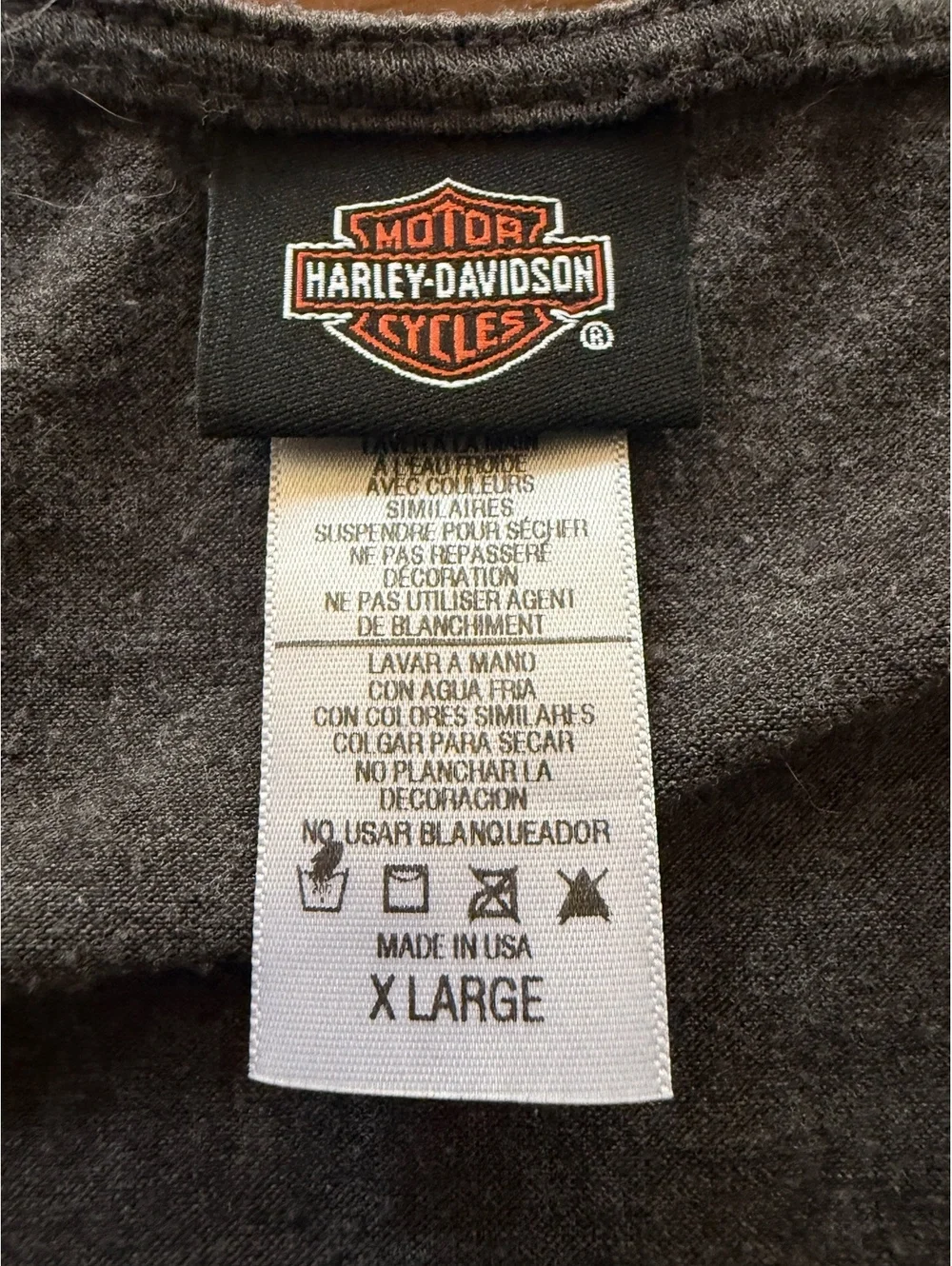 Harley-Davidson Women's Black and Gray Two-Tone T-Shirt, Size XL